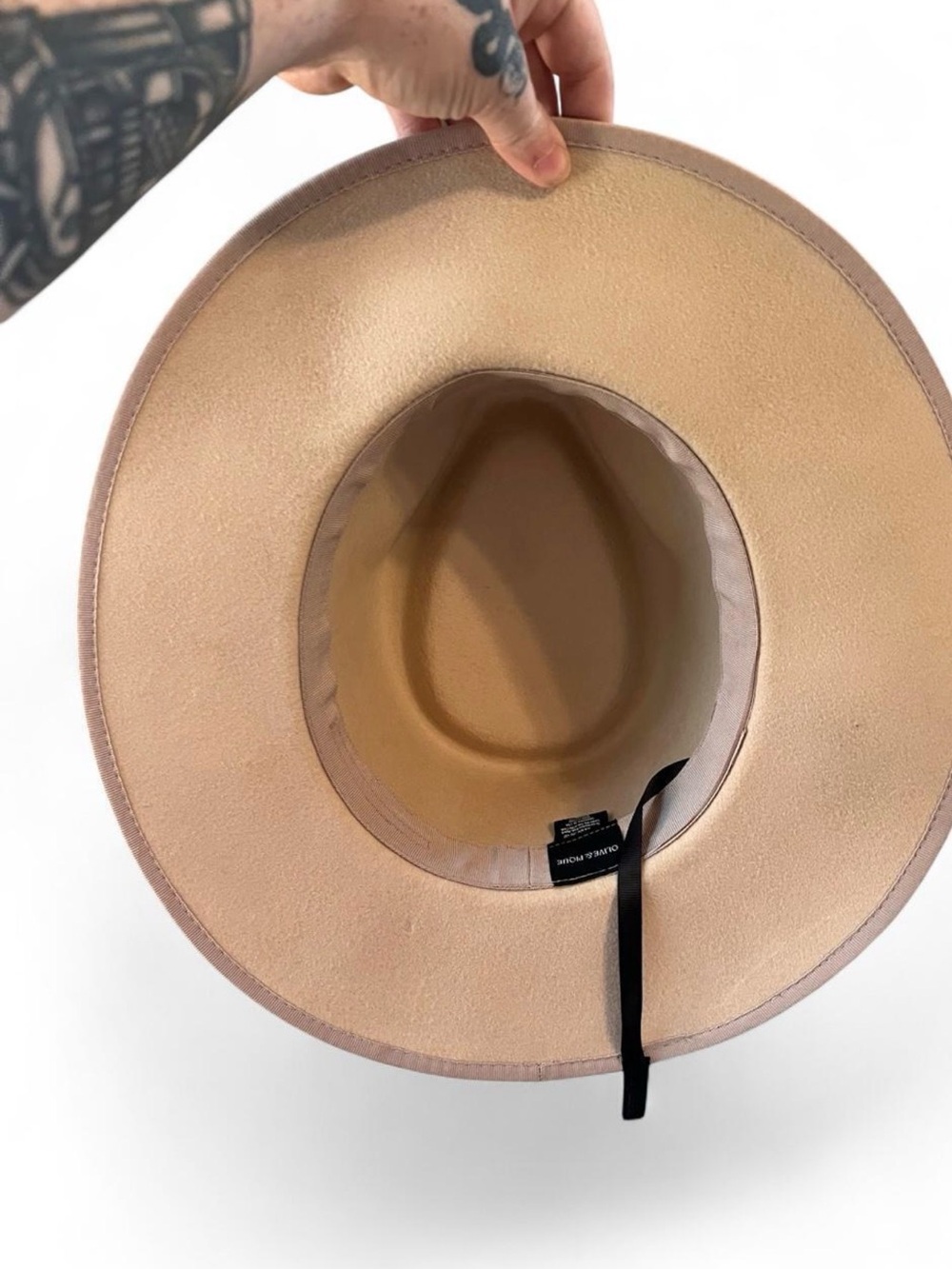 Classic Wide-Brim Felt Hat - Neutral Beige